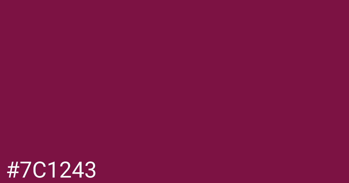 Hex color #7c1243 graphic