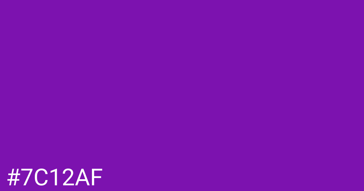 Hex color #7c12af graphic
