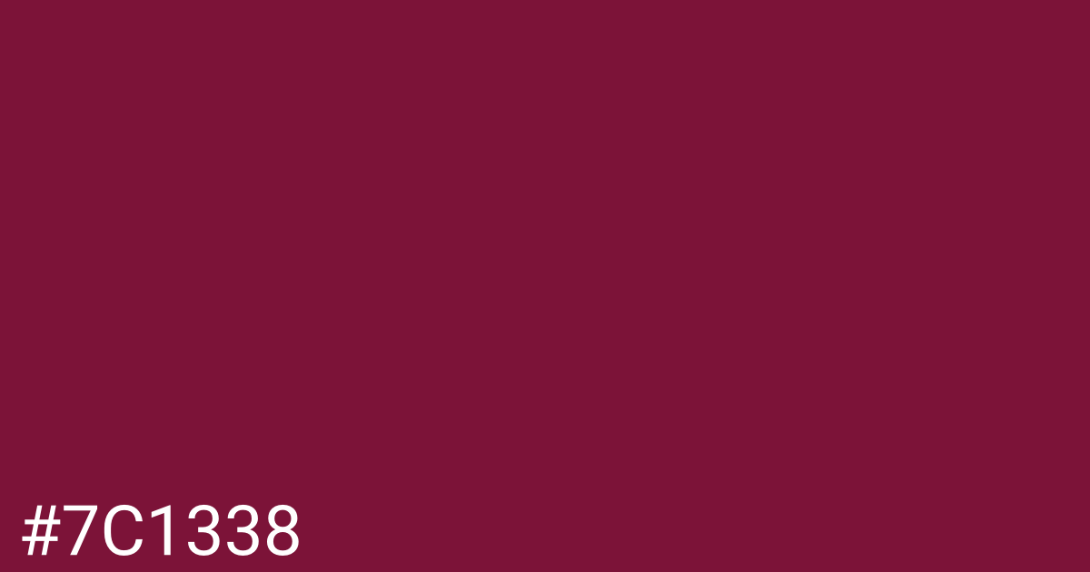 Hex color #7c1338 graphic