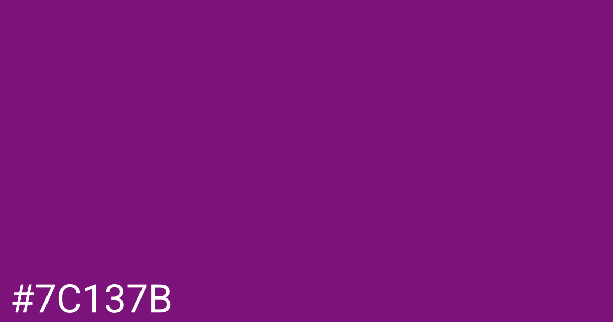 Hex color #7c137b graphic