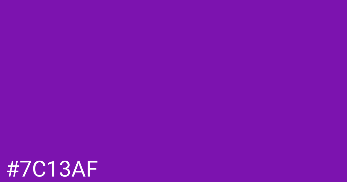 Hex color #7c13af graphic