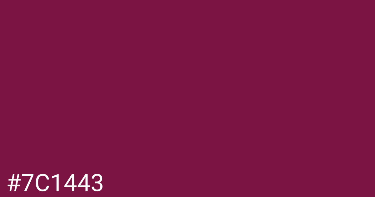 Hex color #7c1443 graphic