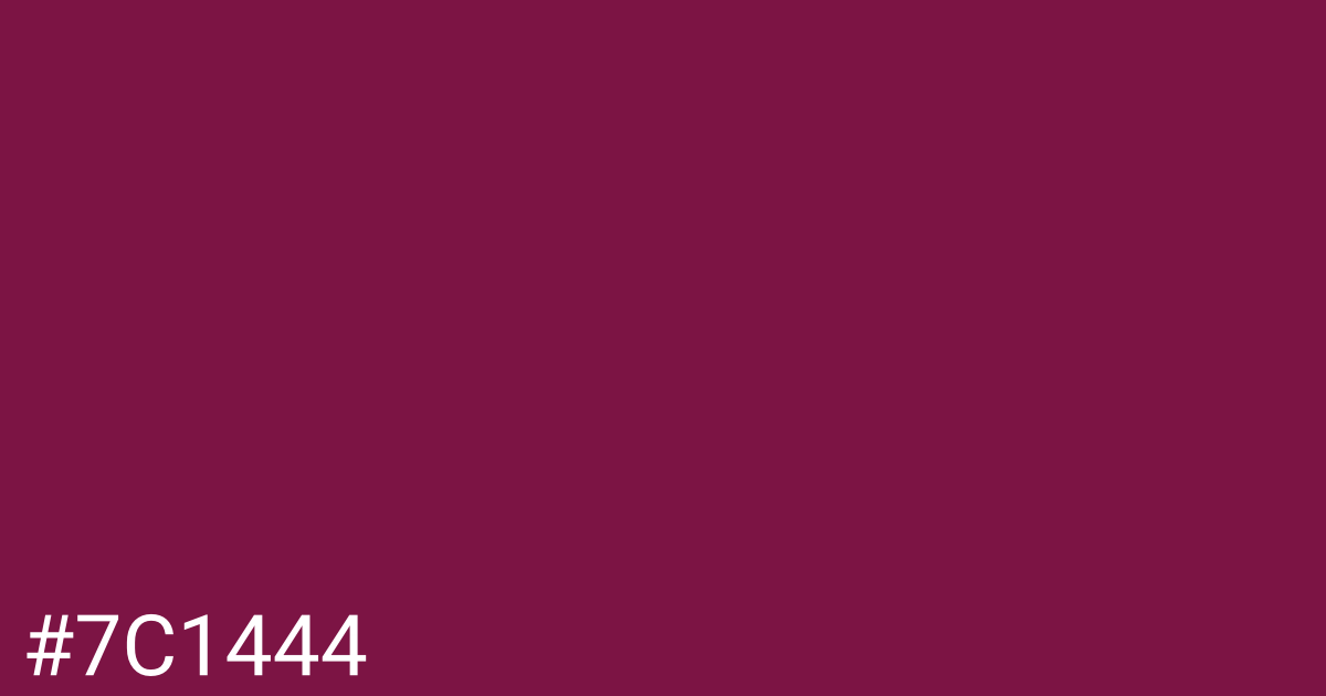 Hex color #7c1444 graphic