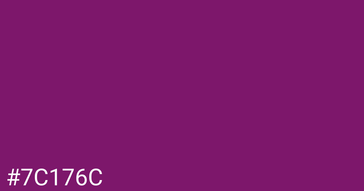 Hex color #7c176c graphic