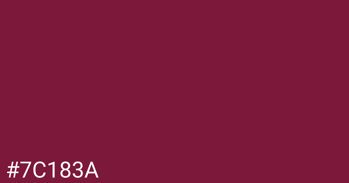 Hex color #7c183a graphic