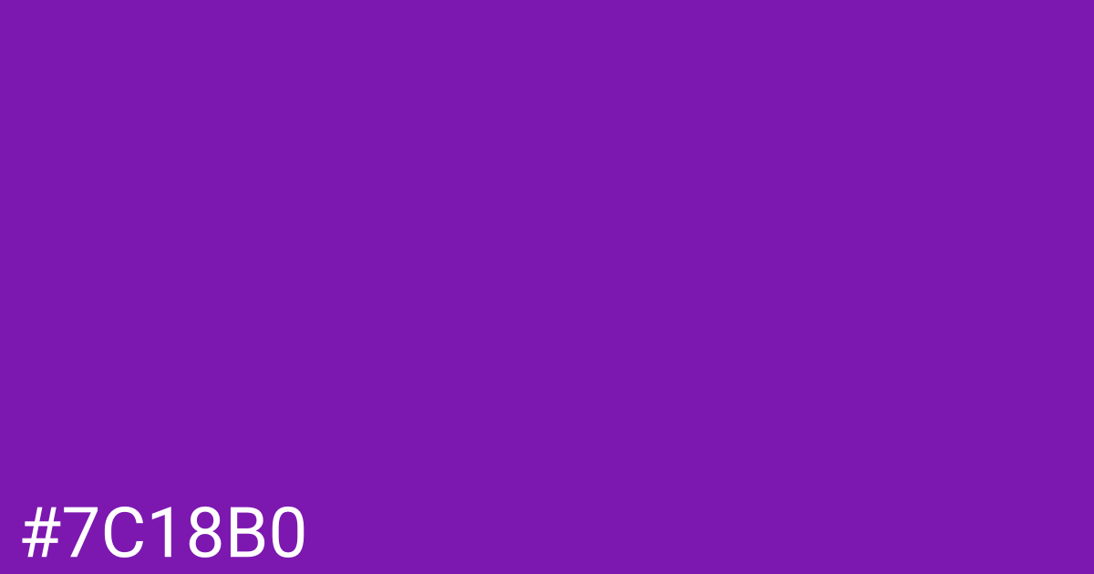 Hex color #7c18b0 graphic