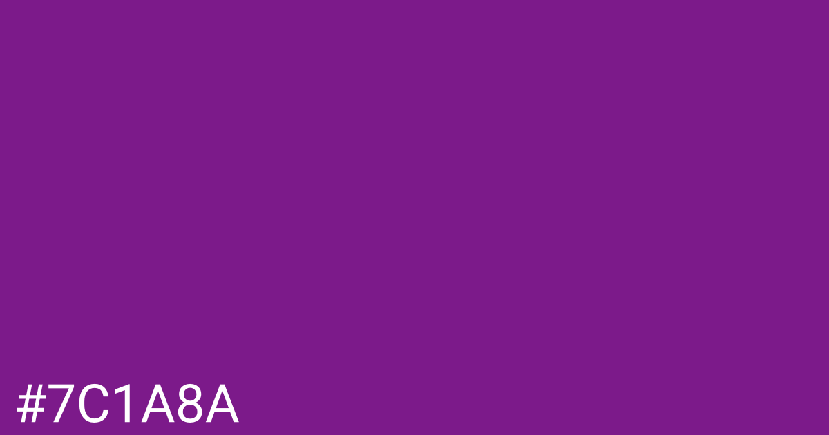 Hex color #7c1a8a graphic