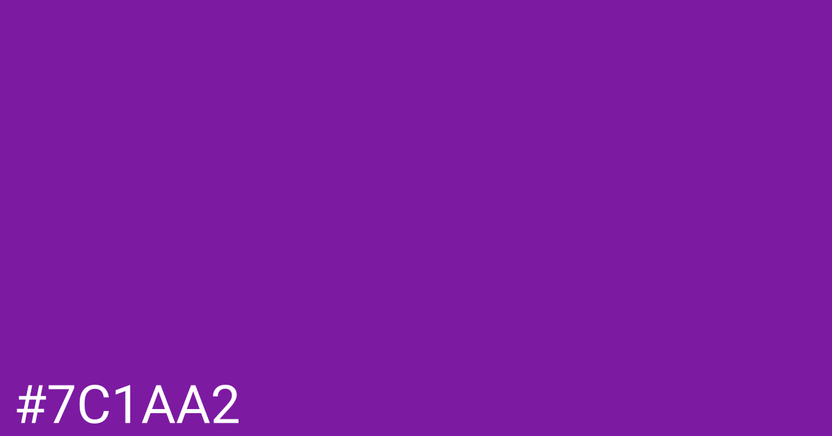 Hex color #7c1aa2 graphic