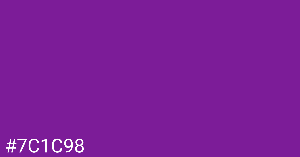Hex color #7c1c98 graphic