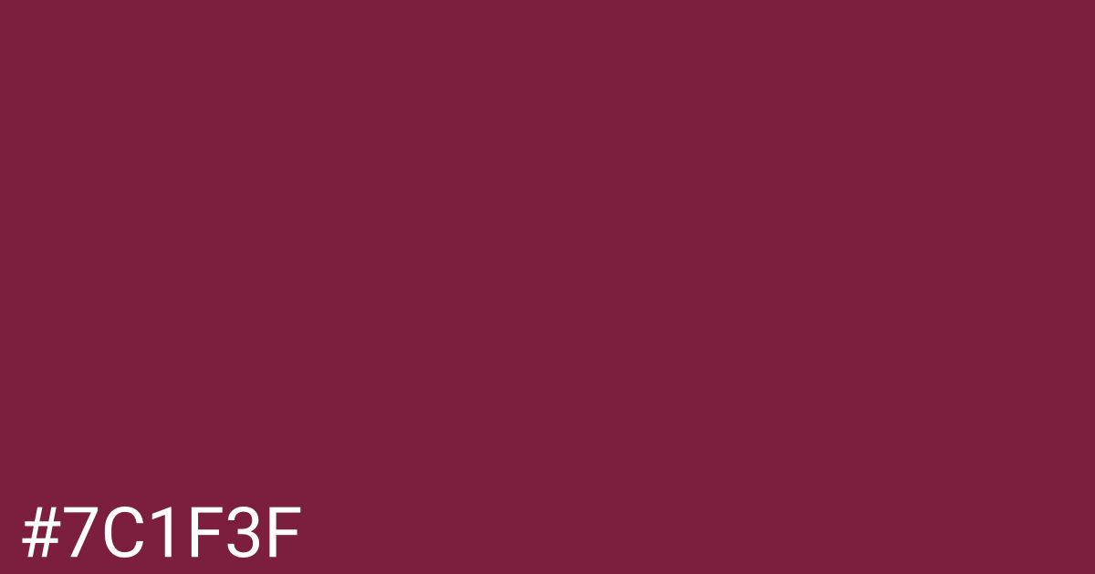 Hex color #7c1f3f graphic