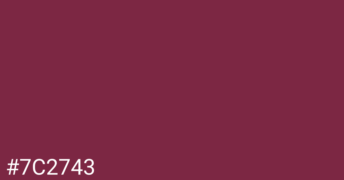 Hex color #7c2743 graphic