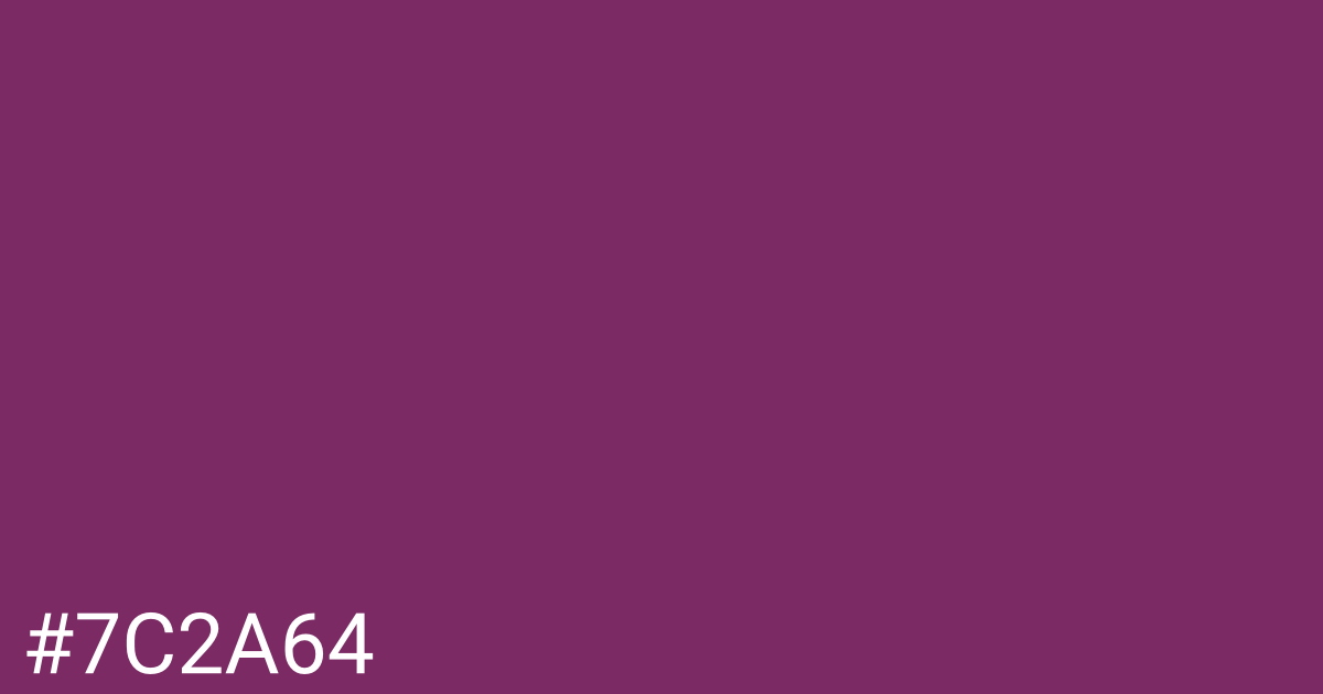 Hex color #7c2a64 graphic