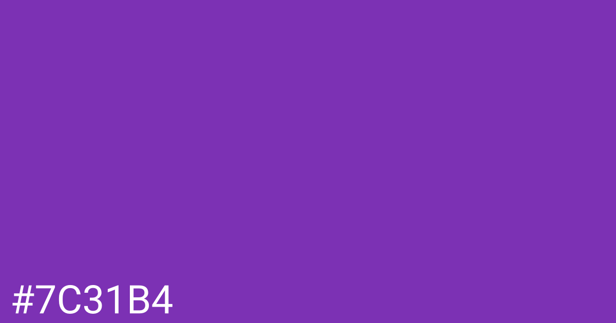 Hex color #7c31b4 graphic