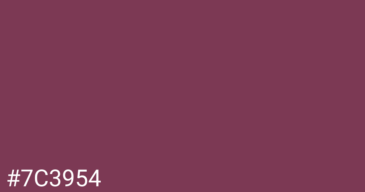 Hex color #7c3954 graphic