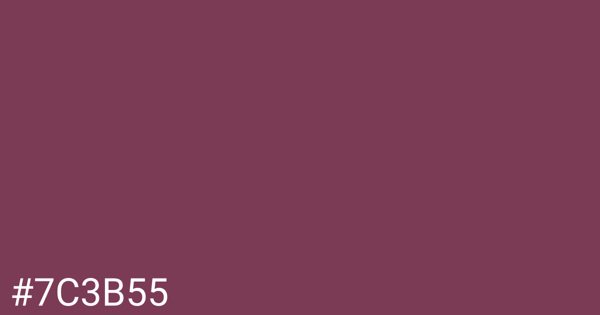 Hex color #7c3b55 graphic