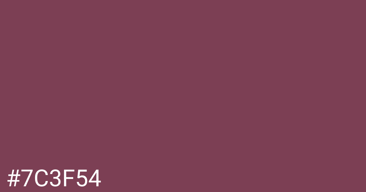 Hex color #7c3f54 graphic