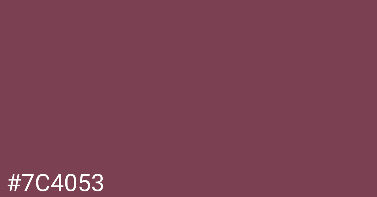 Hex color #7c4053 graphic