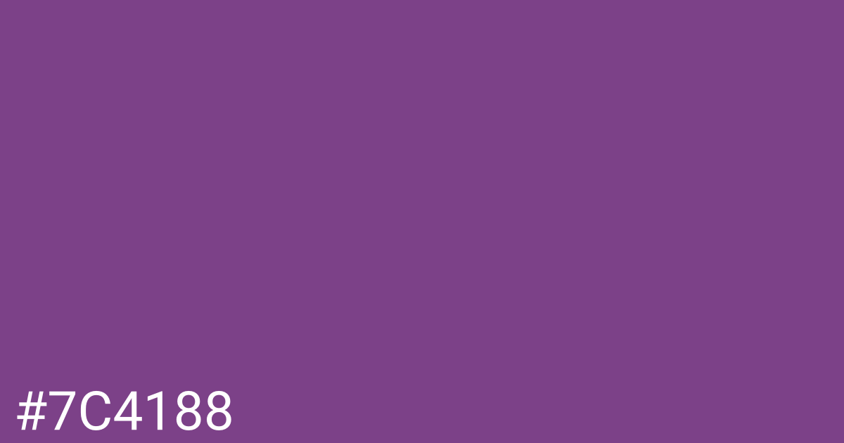 Hex color #7c4188 graphic