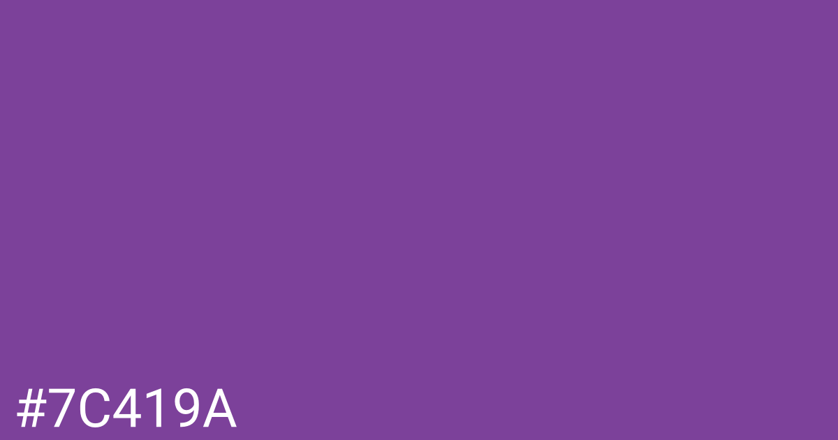 Hex color #7c419a graphic