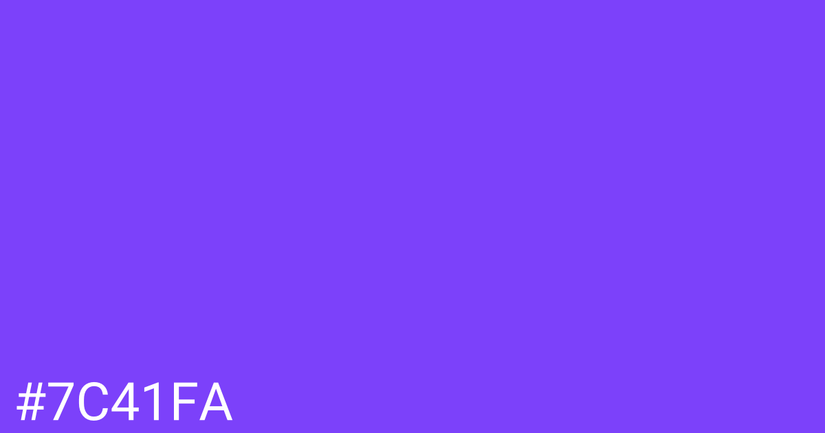 Hex color #7c41fa graphic