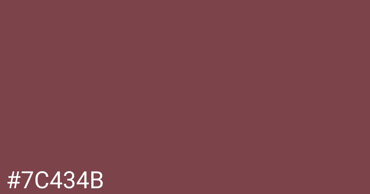 Hex color #7c434b graphic