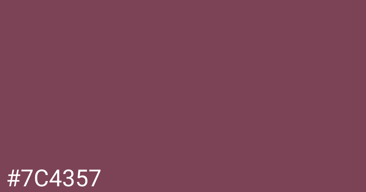 Hex color #7c4357 graphic