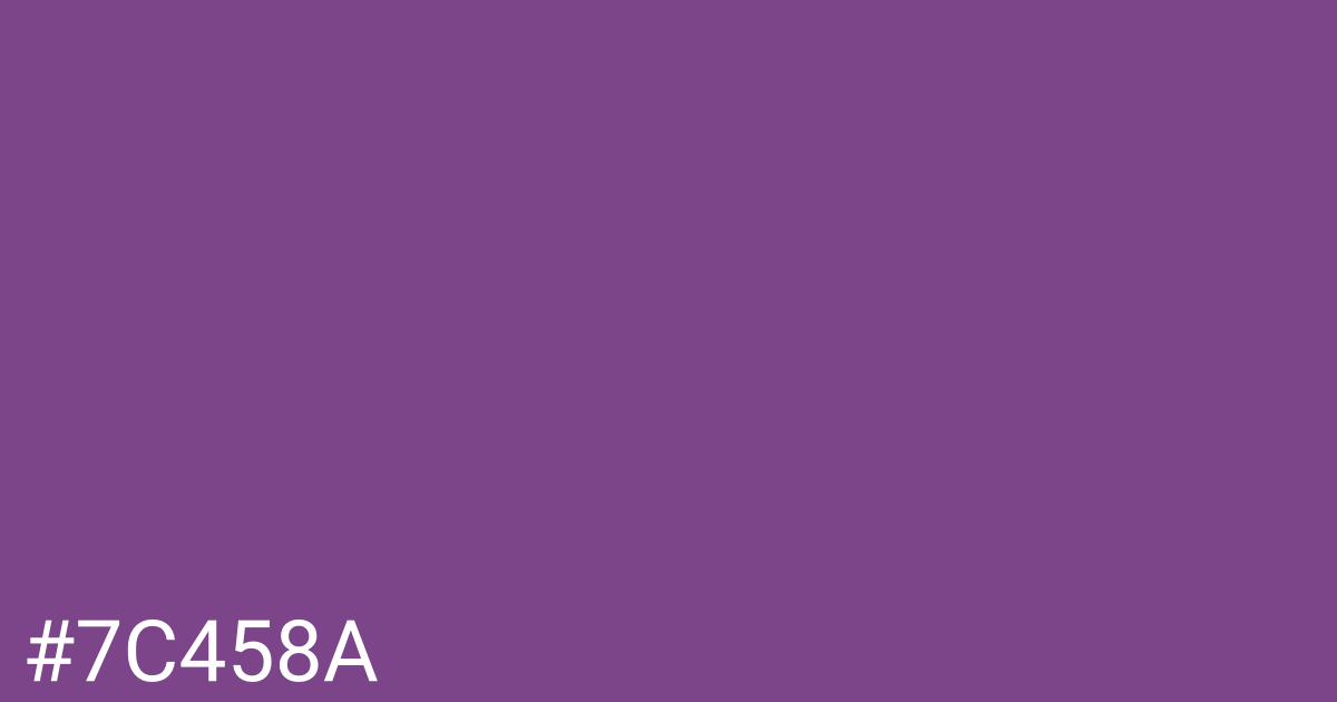 Hex color #7c458a graphic