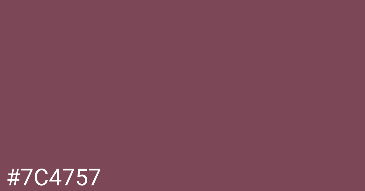 Hex color #7c4757 graphic