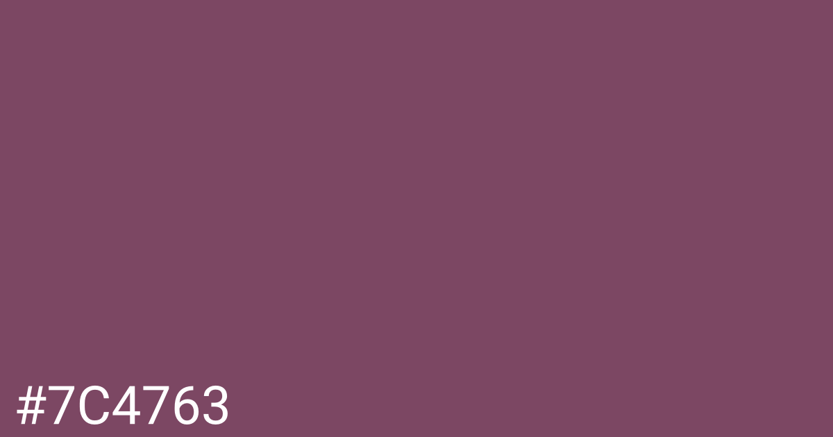 Hex color #7c4763 graphic