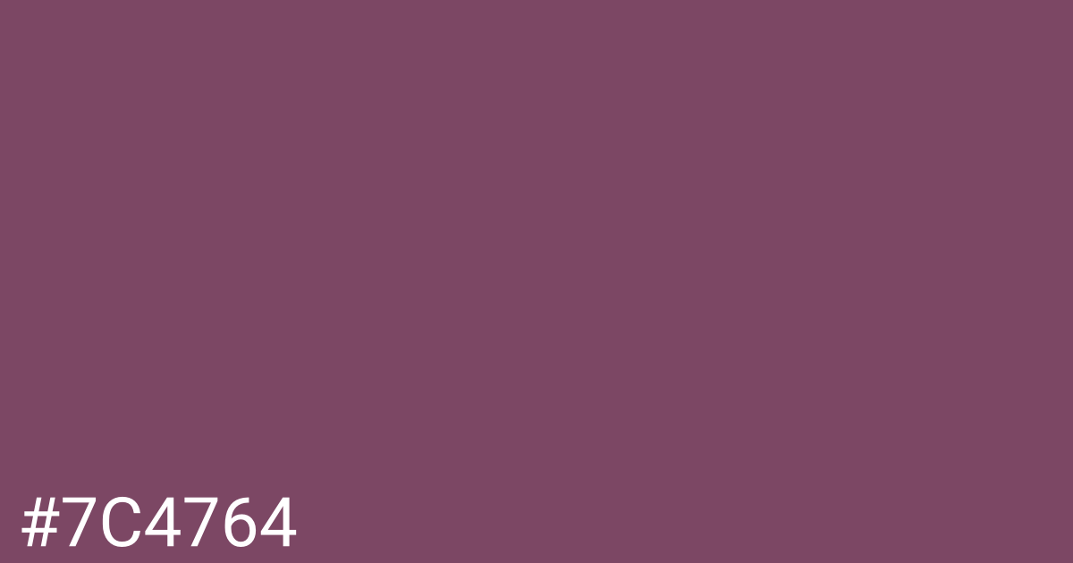 Hex color #7c4764 graphic