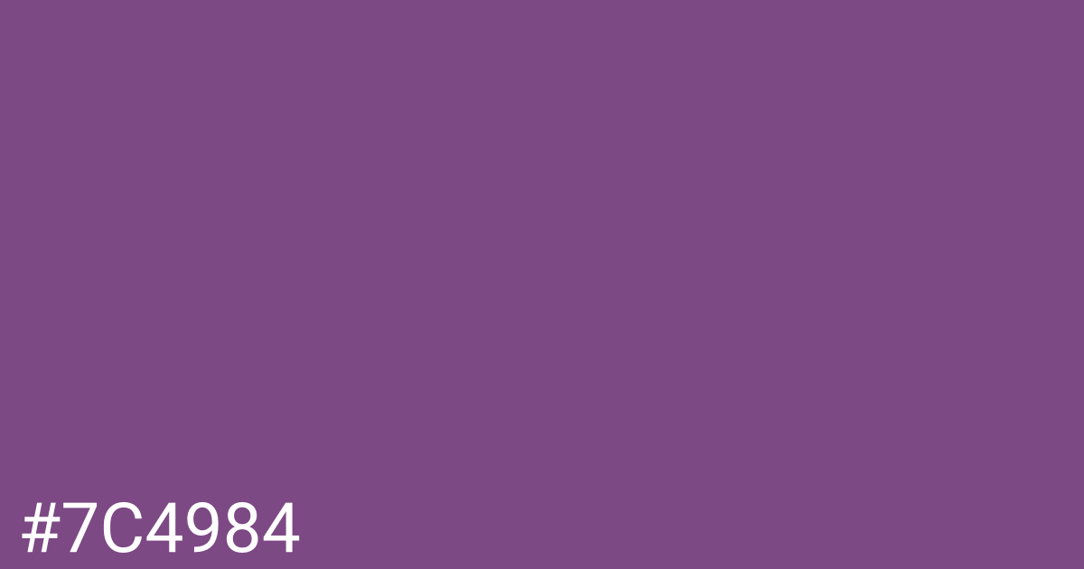 Hex color #7c4984 graphic