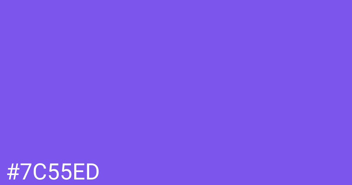 Hex color #7c55ed graphic