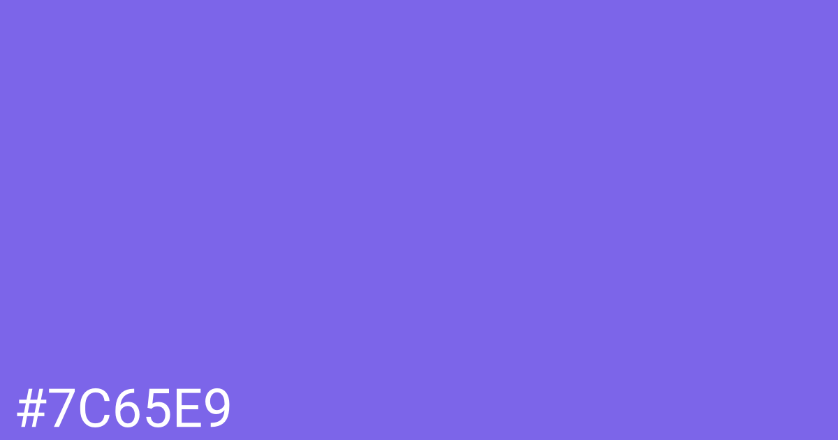 Hex color #7c65e9 graphic