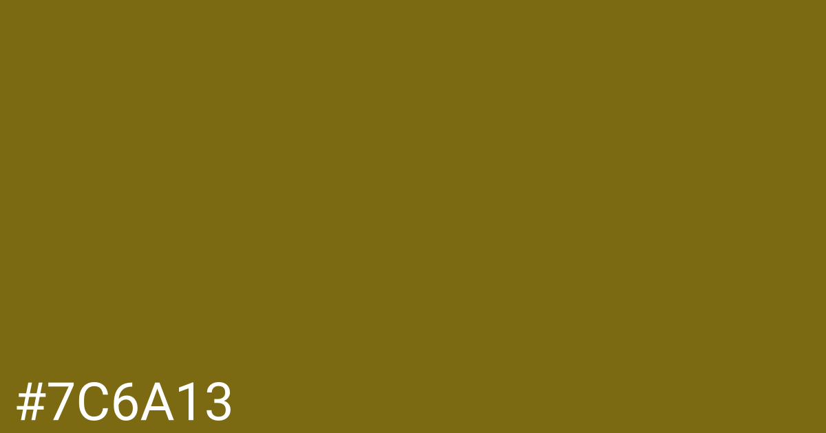 Hex color #7c6a13 graphic