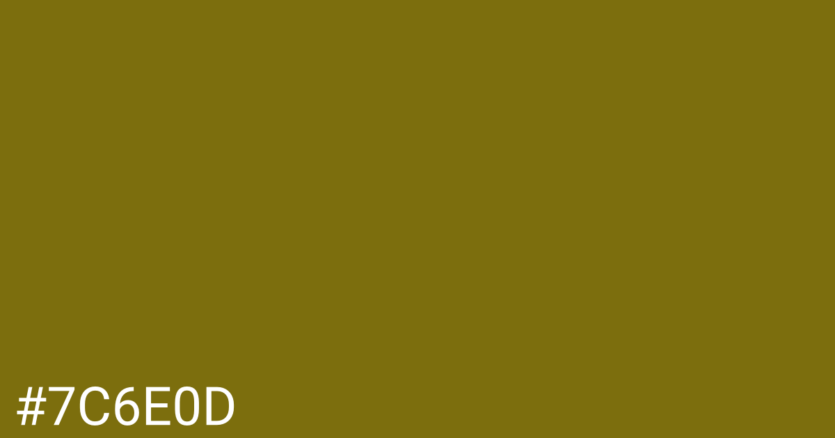 Hex color #7c6e0d graphic