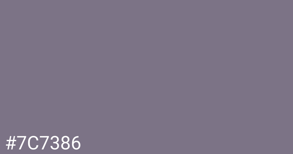 Hex color #7c7386 graphic