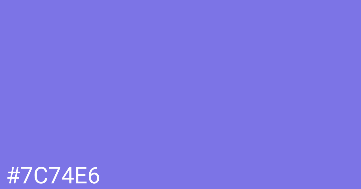 Hex color #7c74e6 graphic