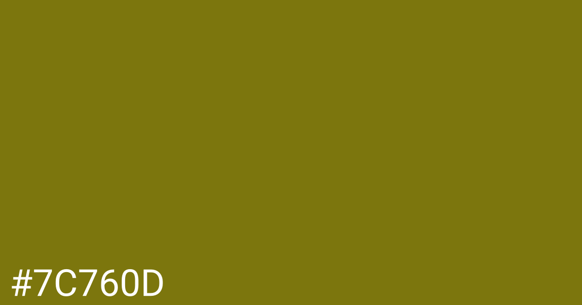Hex color #7c760d graphic