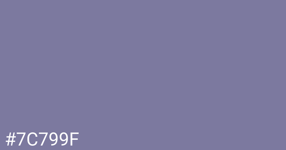 Hex color #7c799f graphic