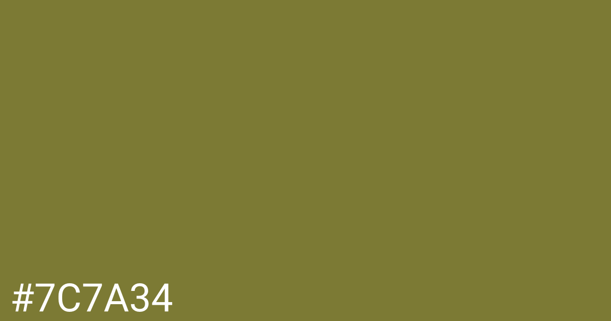 Hex color #7c7a34 graphic