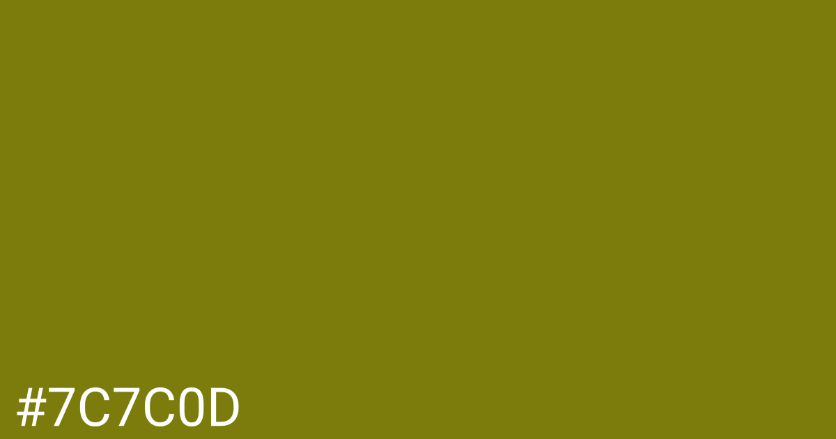 Hex color #7c7c0d graphic
