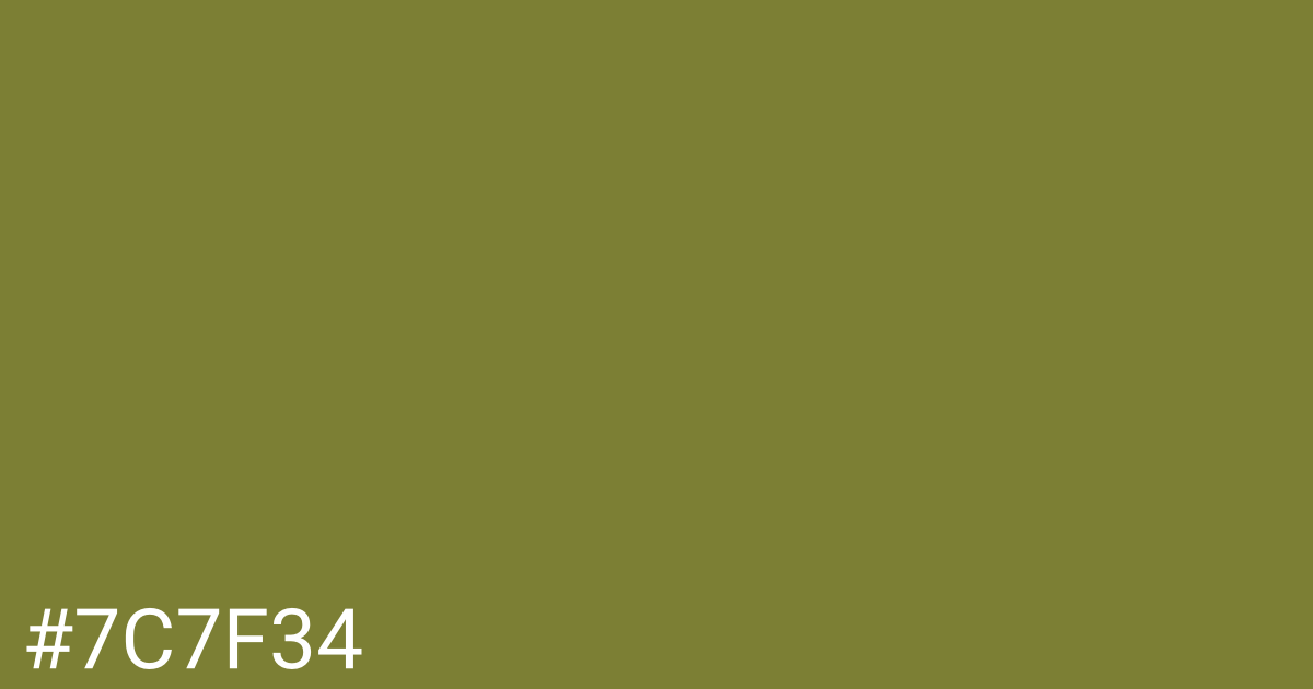 Hex color #7c7f34 graphic