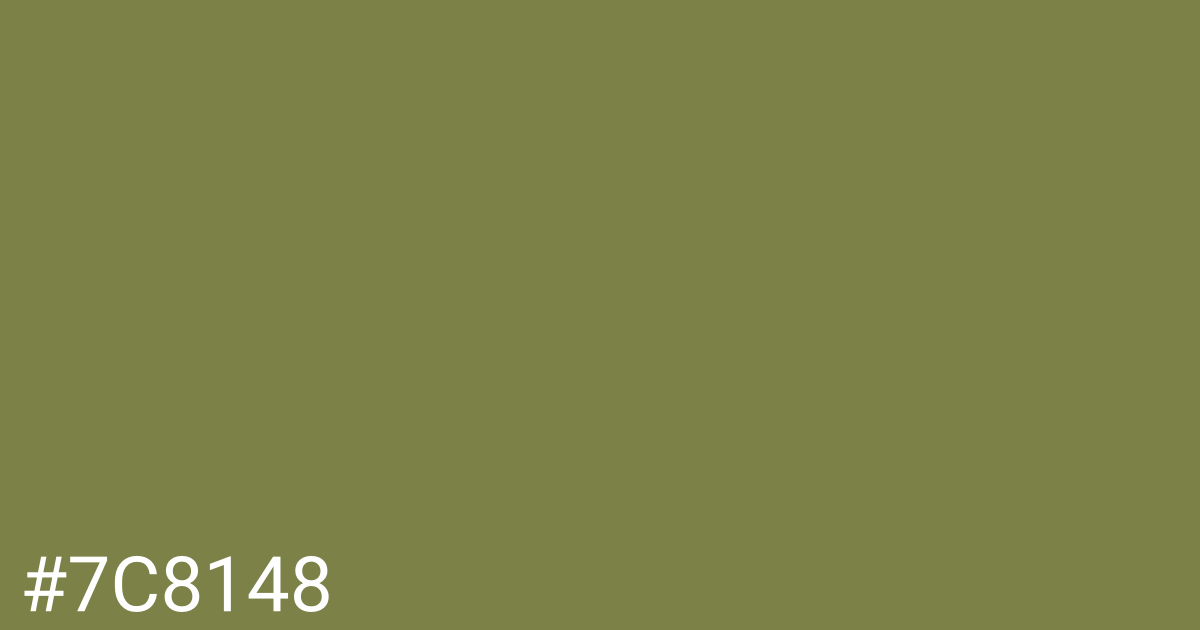 Hex color #7c8148 graphic