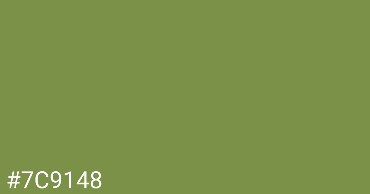 Hex color #7c9148 graphic