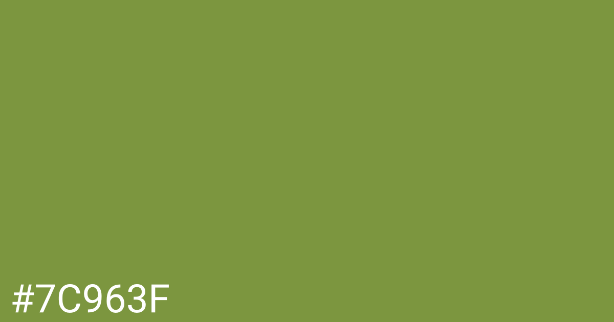 Hex color #7c963f graphic