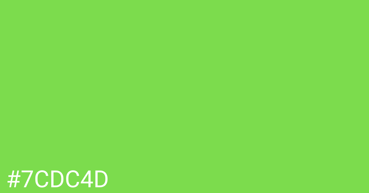 Hex color #7cdc4d graphic