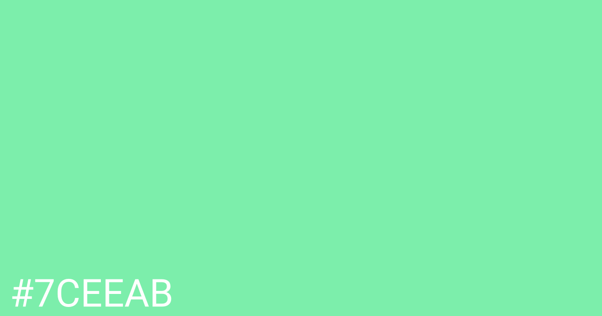 Hex color #7ceeab graphic