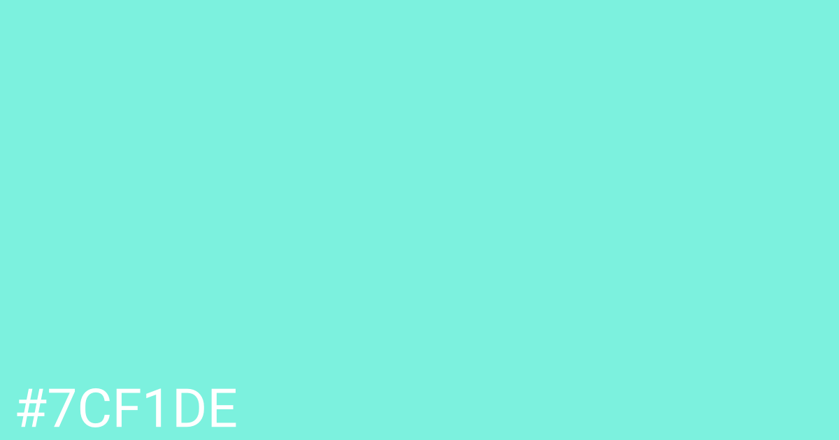Hex color #7cf1de graphic