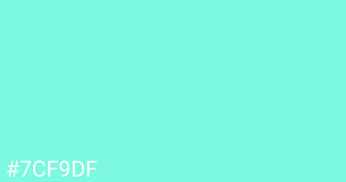 Hex color #7cf9df graphic