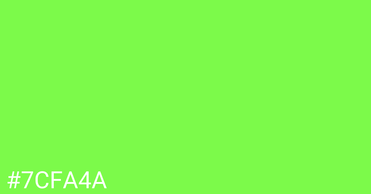 Hex color #7cfa4a graphic